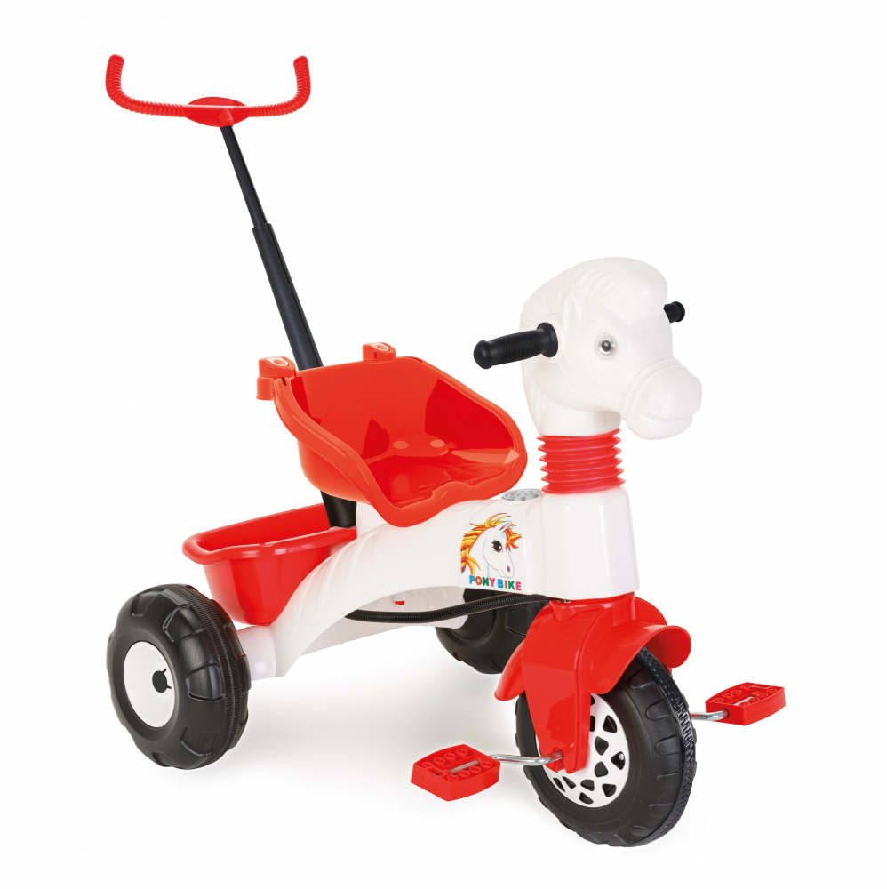 Tricicleta Pilsan Pony White cu Control Parental