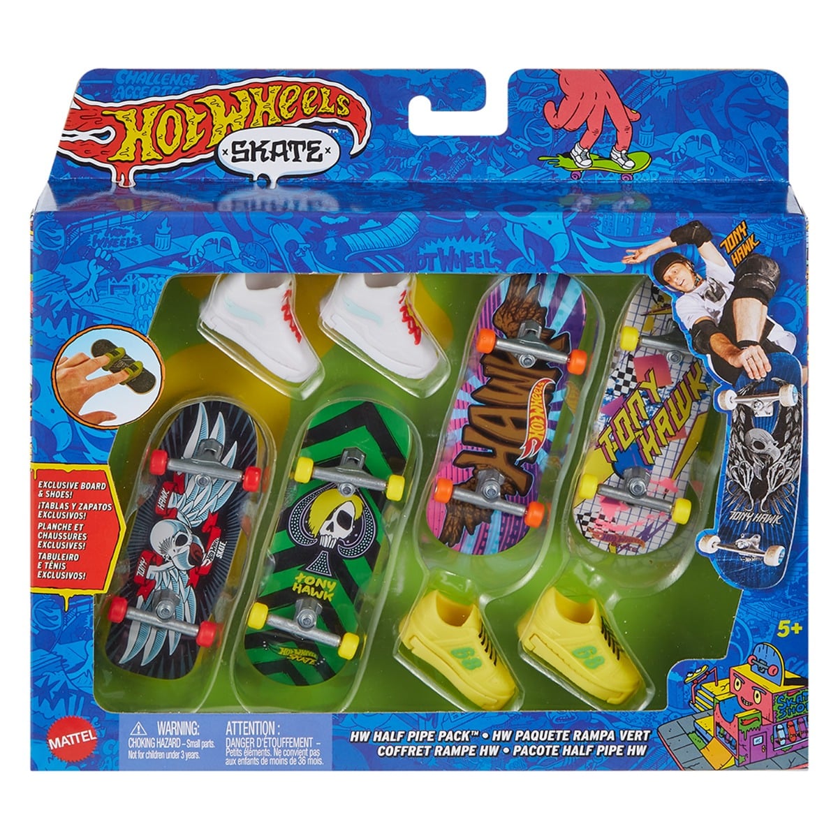 Set Hot Wheels 4 Skateboarduri si Pantofi
