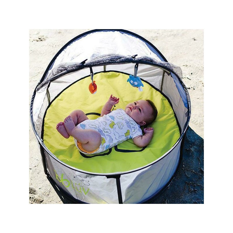 Cort BBluv Nido Mini Grey cu 2 Jucării, SPF 50+ - imagine 6