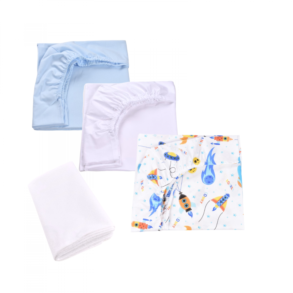 Confort Family Set Cearsafuri Patut Bumbac + Protectie - imagine 2