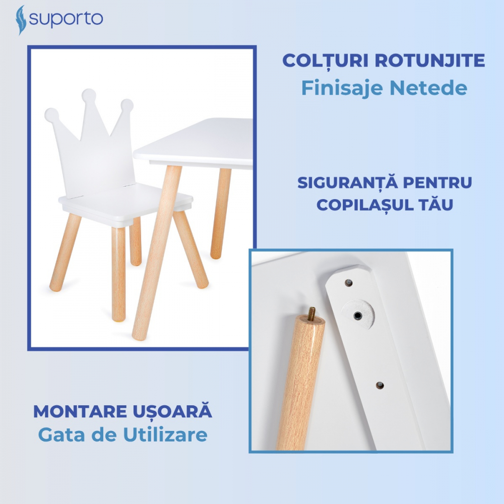 Suporto Set Masă Scaune Copii Print Printesa - imagine 2