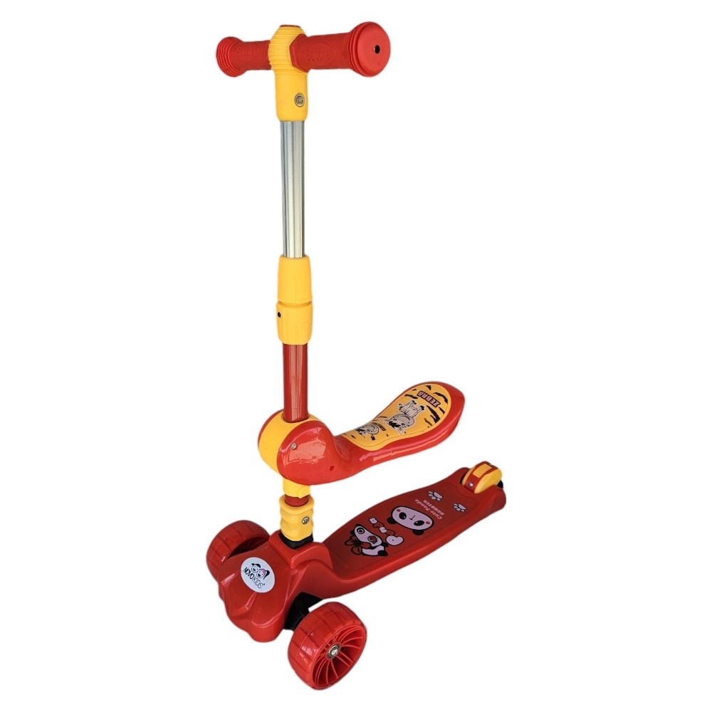 Novokids Mini Scooter 8010 Rosu 2 in 1 cu LED - imagine 4