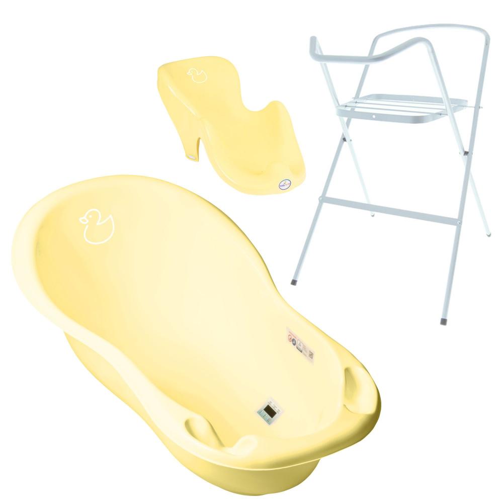 Cadita Bebe 102 cm cu Suport Duck Galben Tega Baby - imagine 2