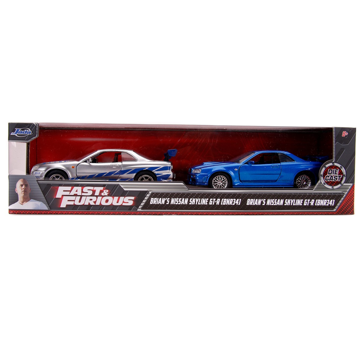 Set 2 Masini Jada Fast & Furious Nissan Skyline 1:32