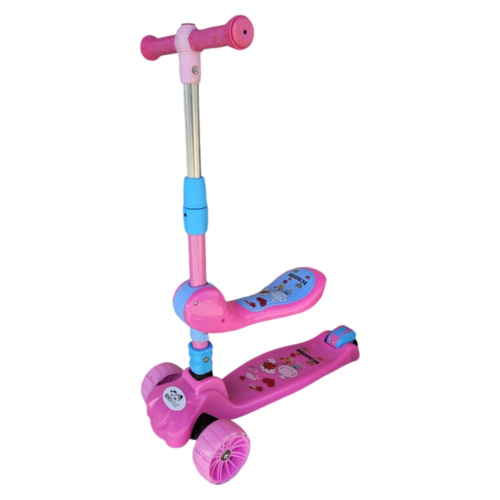Novokids Mini Scooter 8010 Roz 2 în 1, Pliabil - imagine 4