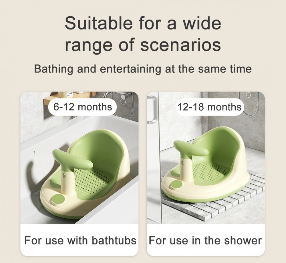 Scaunel baie Little Mom Green, ergonomic si sigur - imagine 2