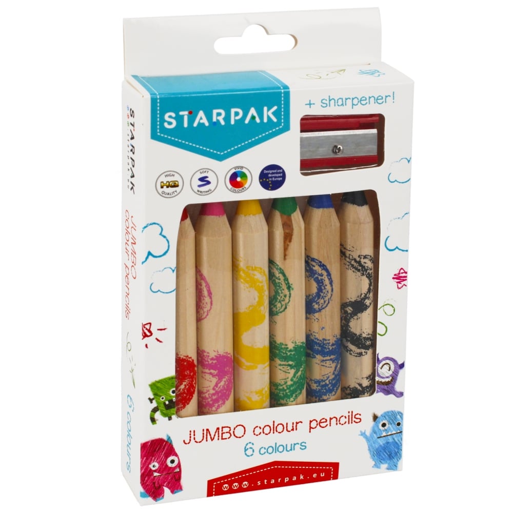 Set Creioane Colorate Starpak, 6 Culori + Ascutitoare
