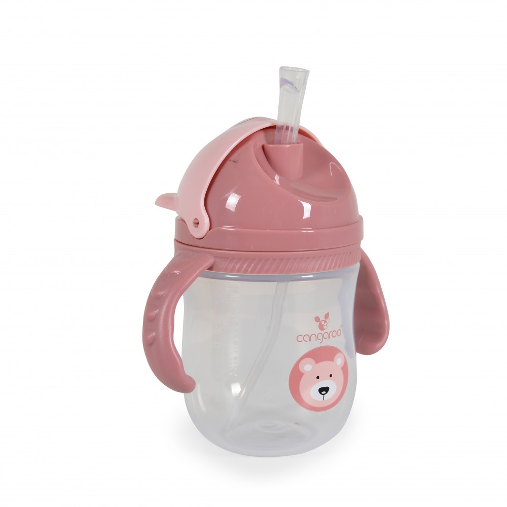 Cana Cangaroo cu pai, 2 manere, 240ml, Pink Berry
