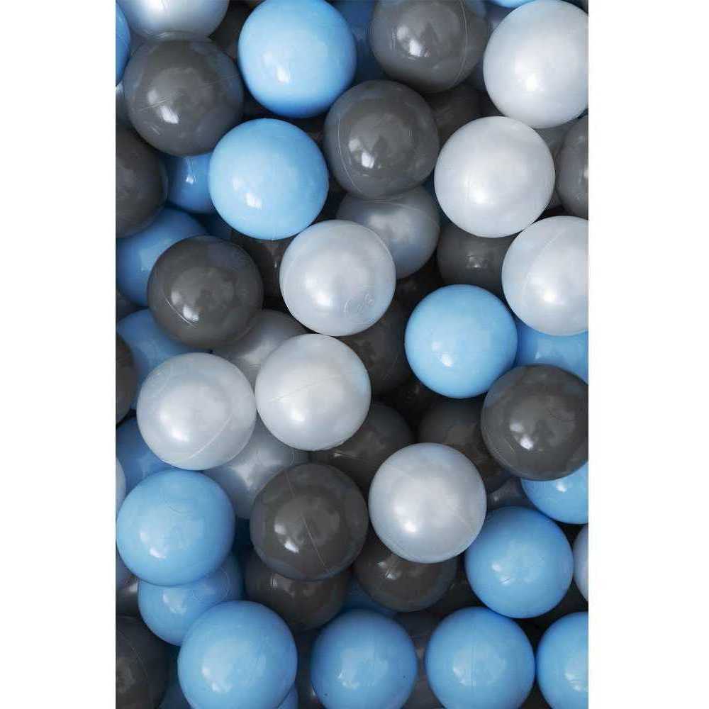 Set 200 Bile Plastica Flumi, Alb-Albastru-Gri, 7 cm - imagine 3