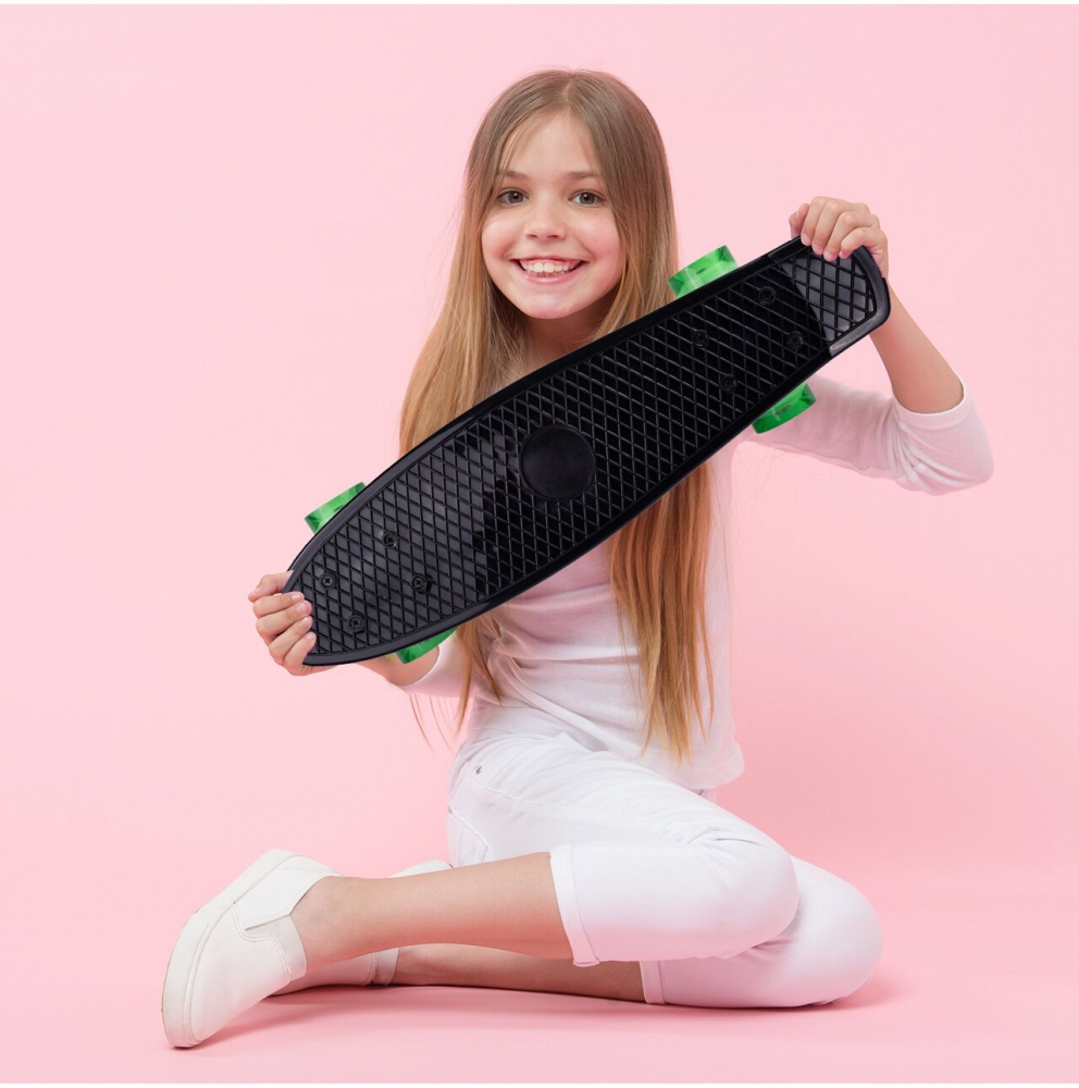 Skateboard Malplay cu LED 56x15cm Negru - imagine 7