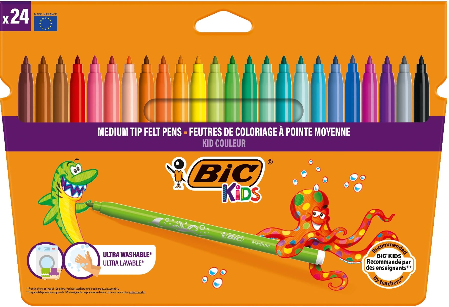 Set 24 Carioci Bic Kids Ultralavabile