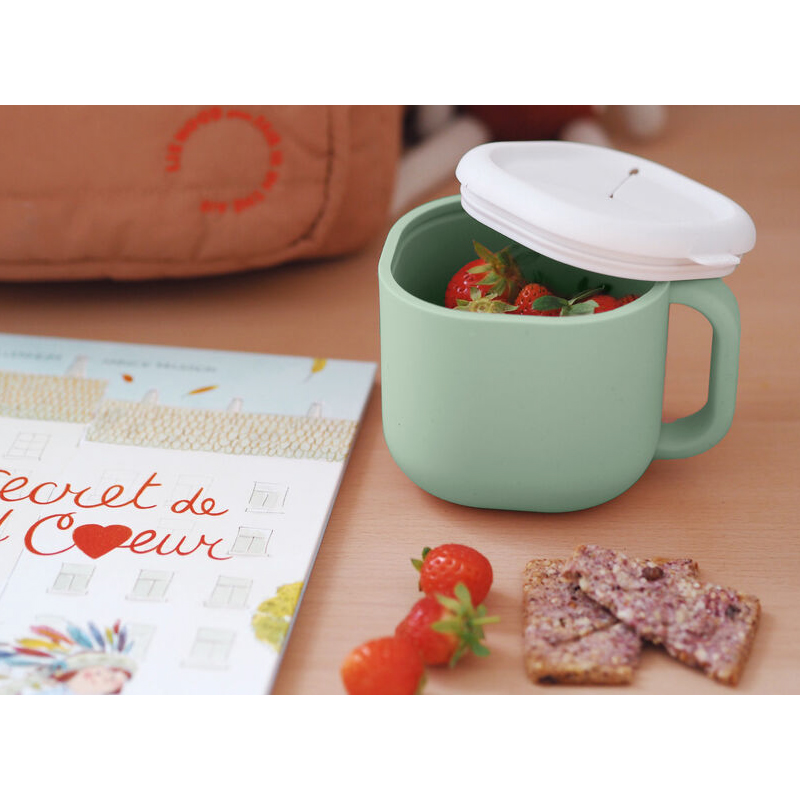 Recipient Silicon Beaba Gustări Sage Green - imagine 3