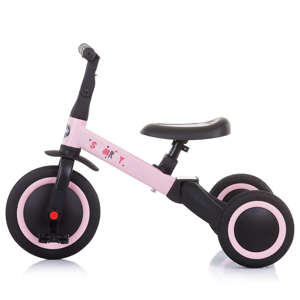 Chipolino Smarty Light Pink Tricicleta 2 in 1, Ghidon Reglabil