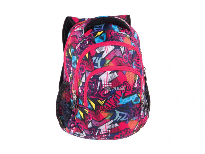 Rucsac Școală Pulse Pink, 5 Compartimente