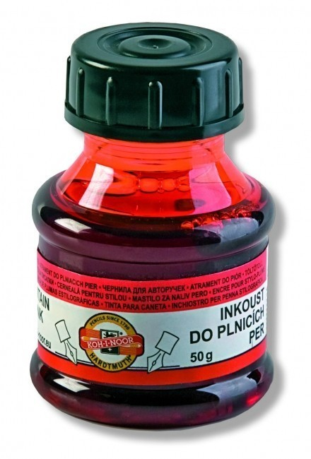 Cerneală Koh-i-noor Roșie, 50ml, Stilou
