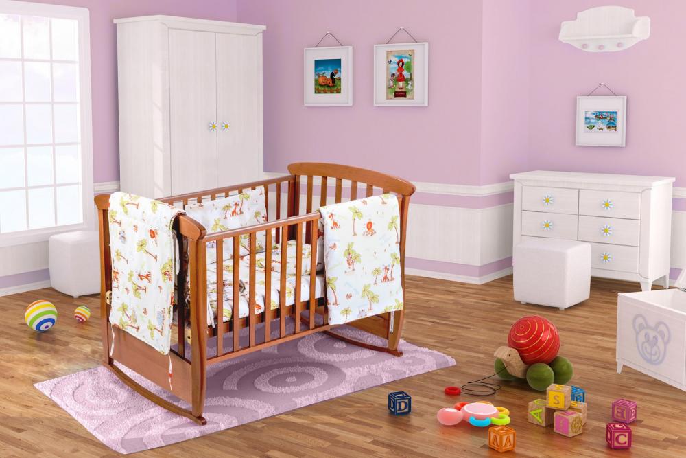 Somnart Jungle Set Complet Patut Bebe 5 Piese