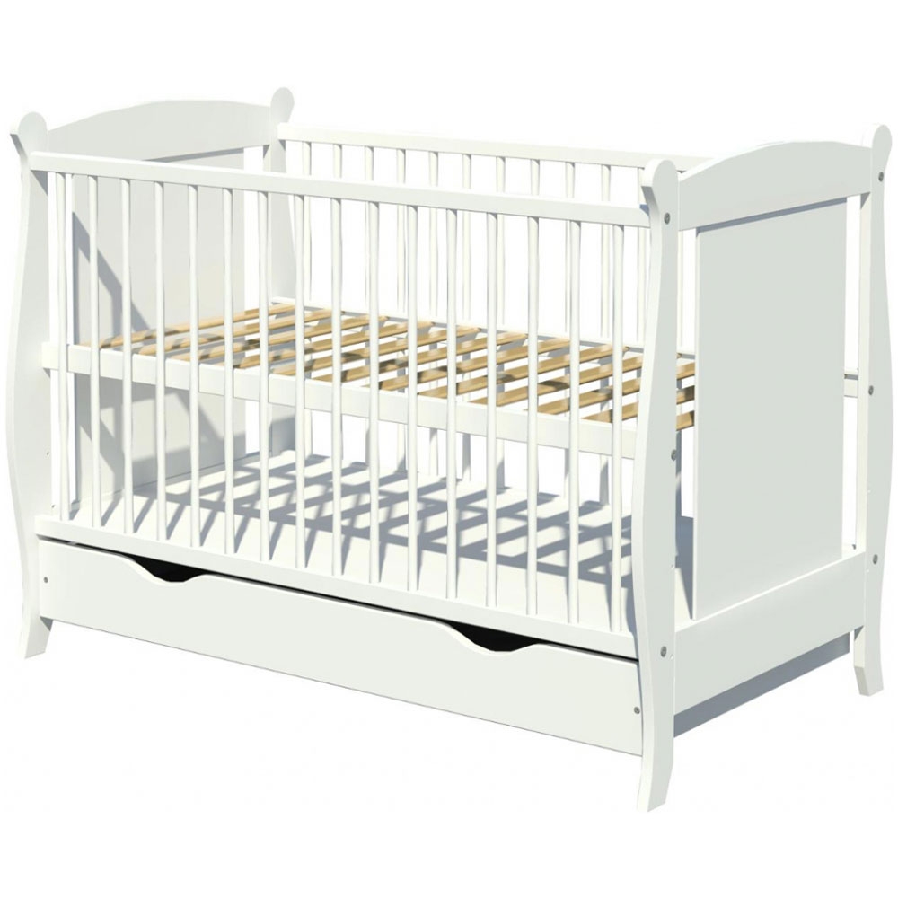 Patut Hubners Laura 120x60 Alb cu Sertar - imagine 3
