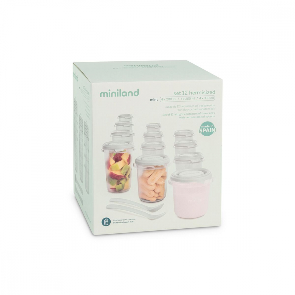 Set 12 Recipiente Gradate Miniland, Alimentatie Sigura - imagine 2