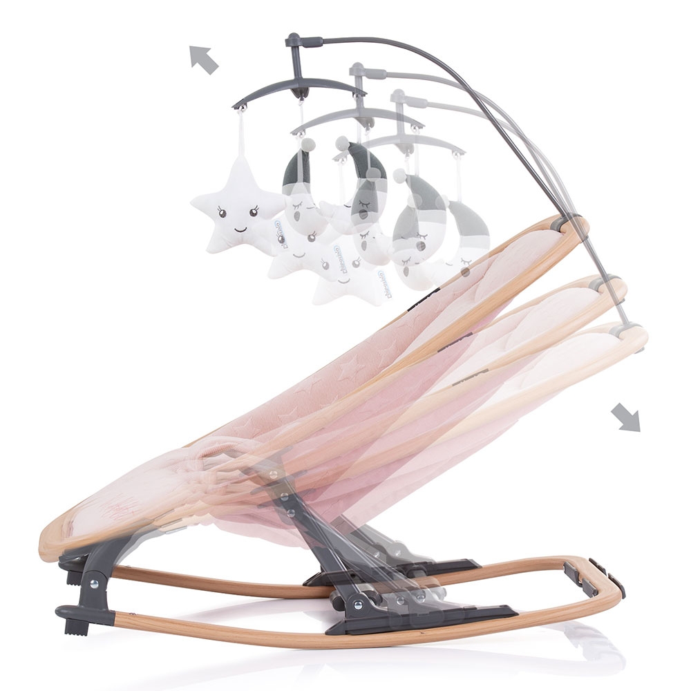 Scaunel balansoar Chipolino Velvet Rose Water Wood - imagine 2