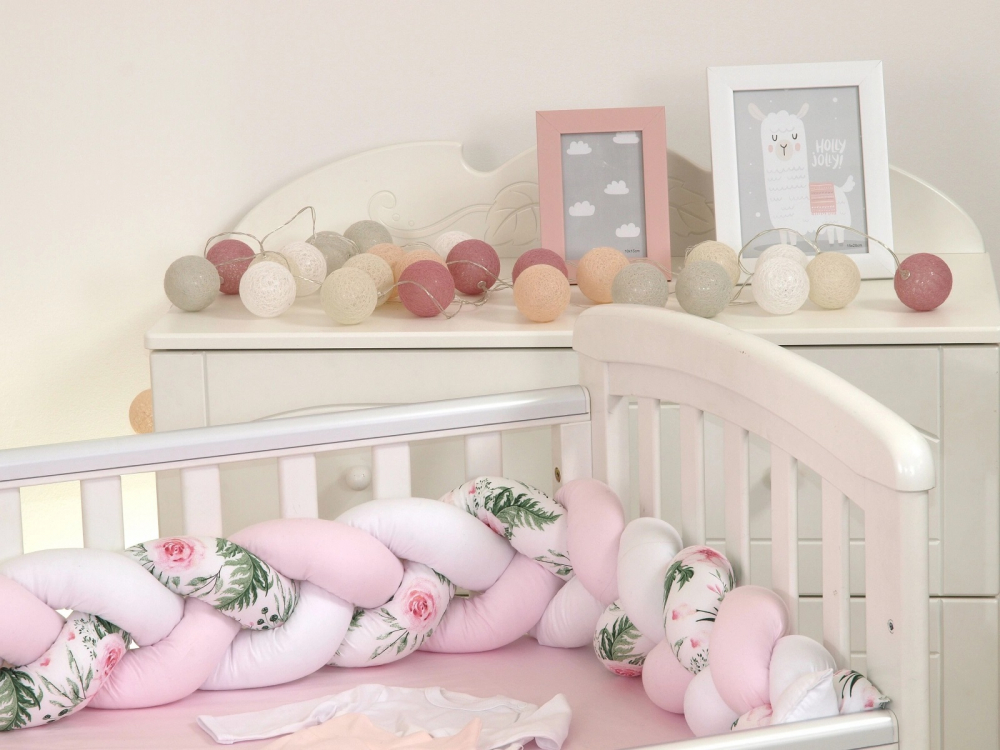 Aparatoare Pat Bumper Amy, Bumbac Impletit, 340x21 cm - imagine 3