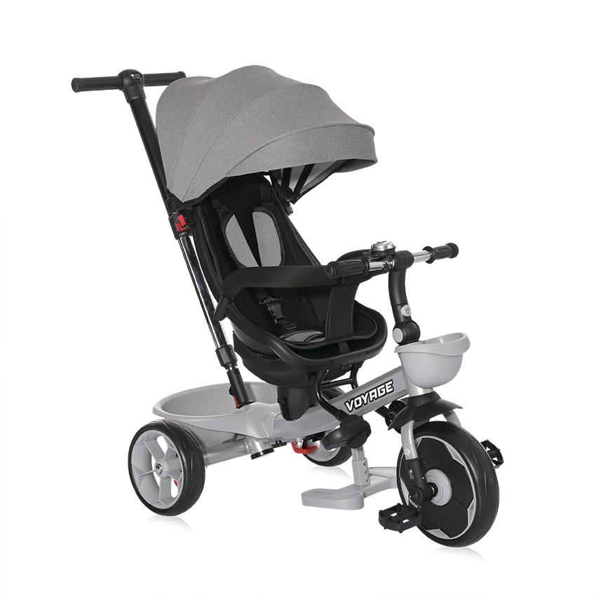 Tricicleta Lorelli Voyage Grey, sezut reversibil, maner control - imagine 5