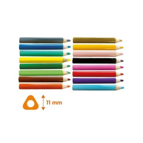Creioane Triunghiulare XL Ses Creative - 16 buc - imagine 2