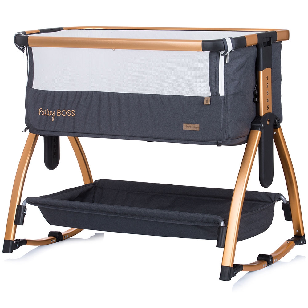 Patut Co-Sleeper Chipolino Baby Boss, Aluminiu - imagine 9
