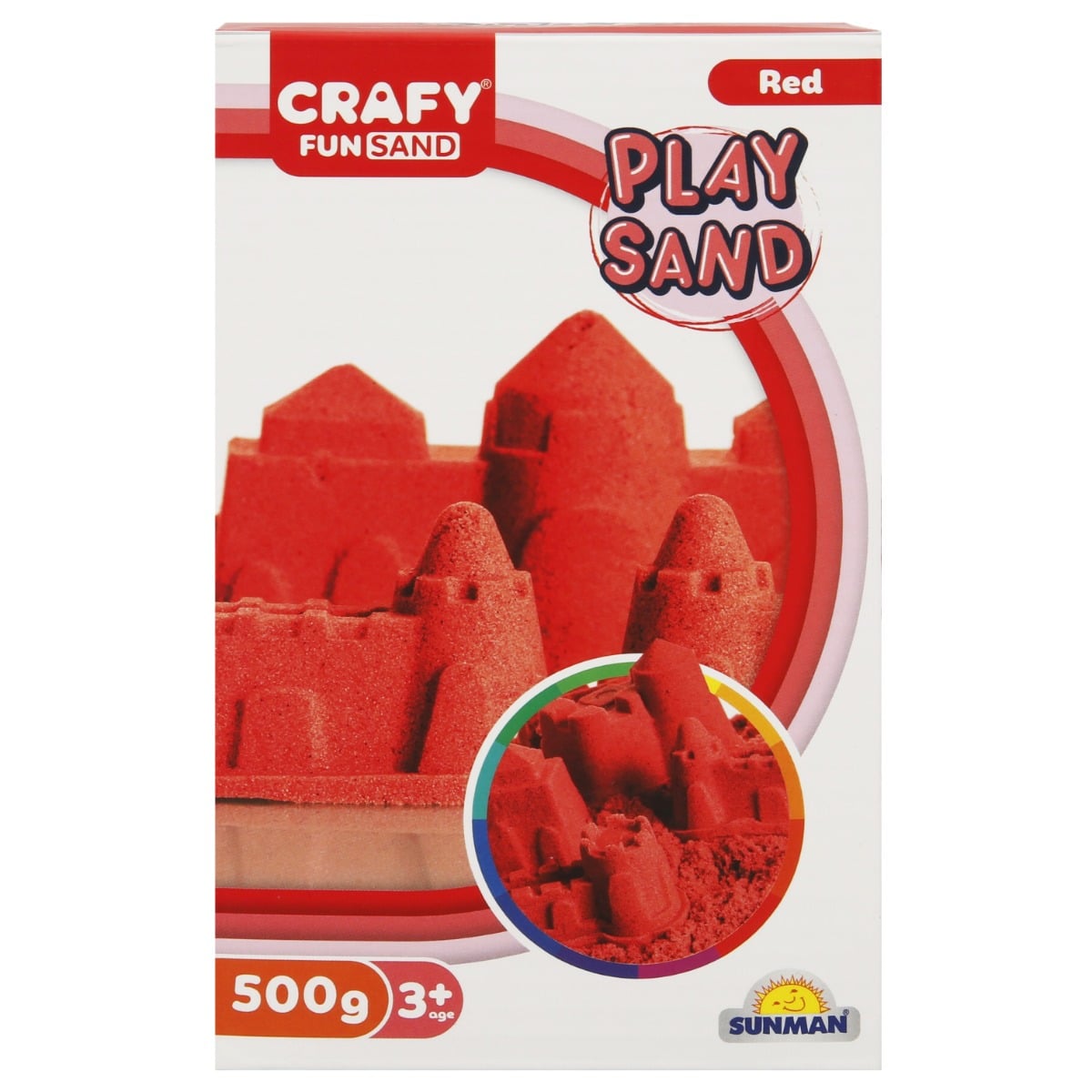 Nisip Kinetic Crafy Play Sand, 500g, Rosu