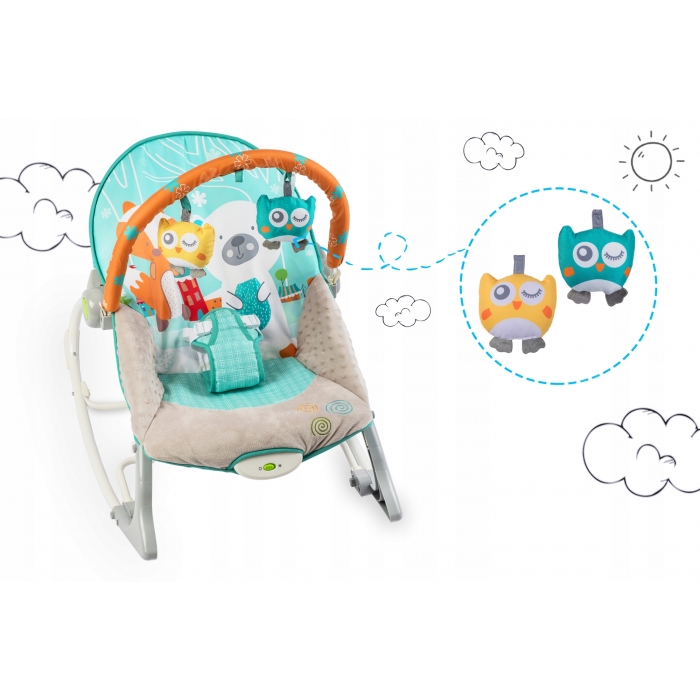 Balansoar Calmant Ricokids cu Vibrații, Turcoaz - imagine 3