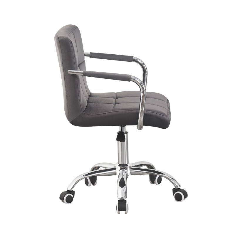 Scaun Birou Procart Velur Gri - Ergonomic 78-90cm - imagine 4