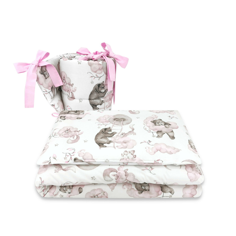 Set Lenjerie Qmini 3 Piese cu Protecție, 140x70 cm - imagine 3