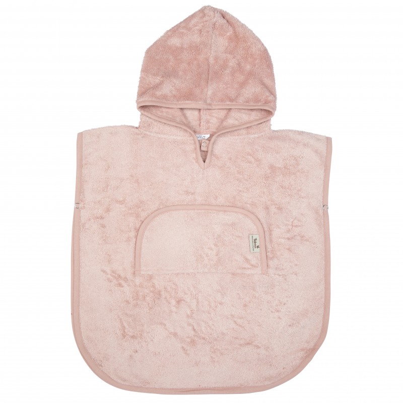 Poncho Bambus Timboo Misty Rose cu Glugă - imagine 2