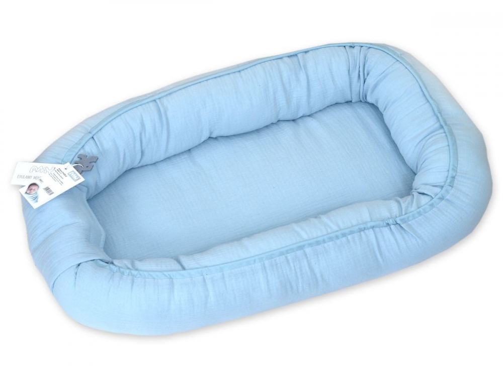 Babynest Amy Puzzle Muslin, Albastru, 70x45 cm