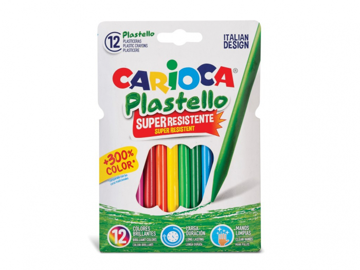 Set 12 Creioane Plastello Carioca | Lavabile
