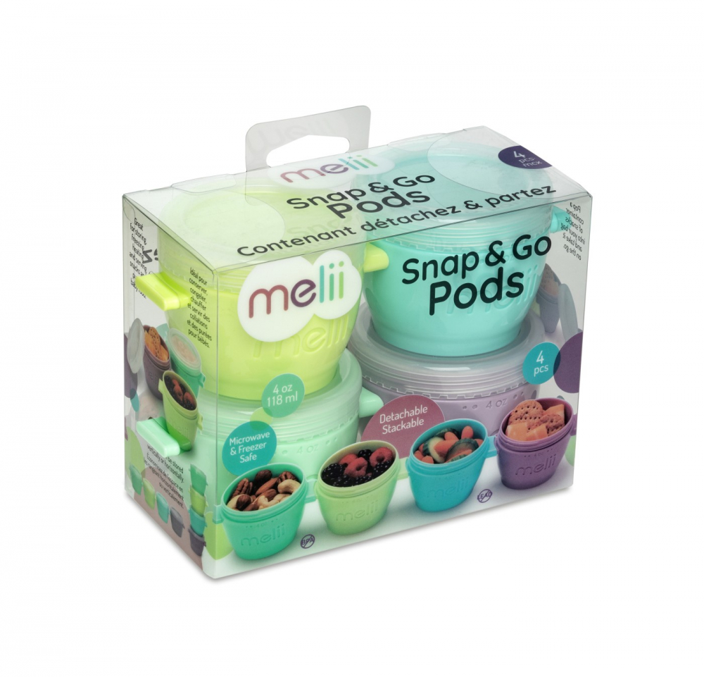 Set 4 Recipiente Melii SnapGo, 118 ml, Congelator