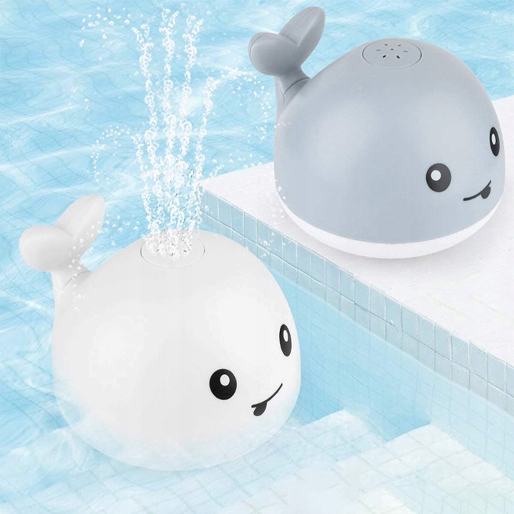 Jucărie Baie Matadi Shining Whale Grey - imagine 3
