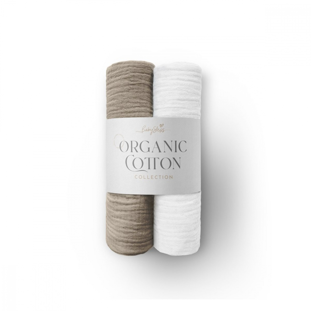 Set 2 Museline Bumbac Organic Babysteps