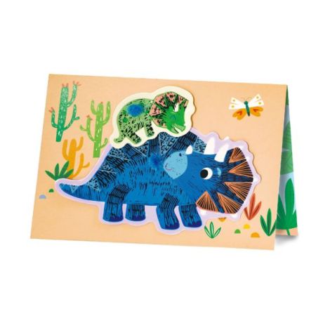 Set Creativ Felicitari Razuit Dinozauri Avenir - imagine 3