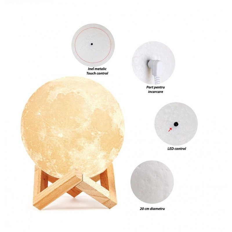 Lampa Luna 3D Procart | 16 Culori & Telecomandă - imagine 4