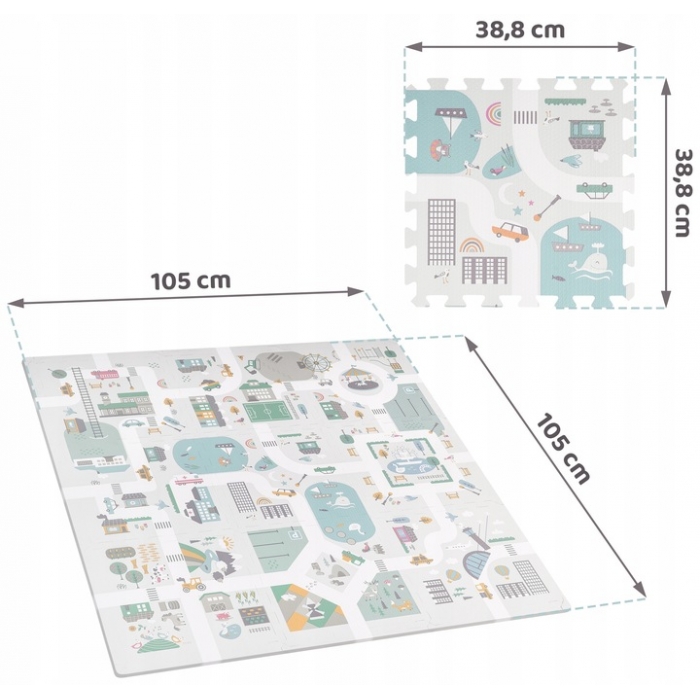 Covor Puzzle Nukido Town, EVA Antialunecare - imagine 9