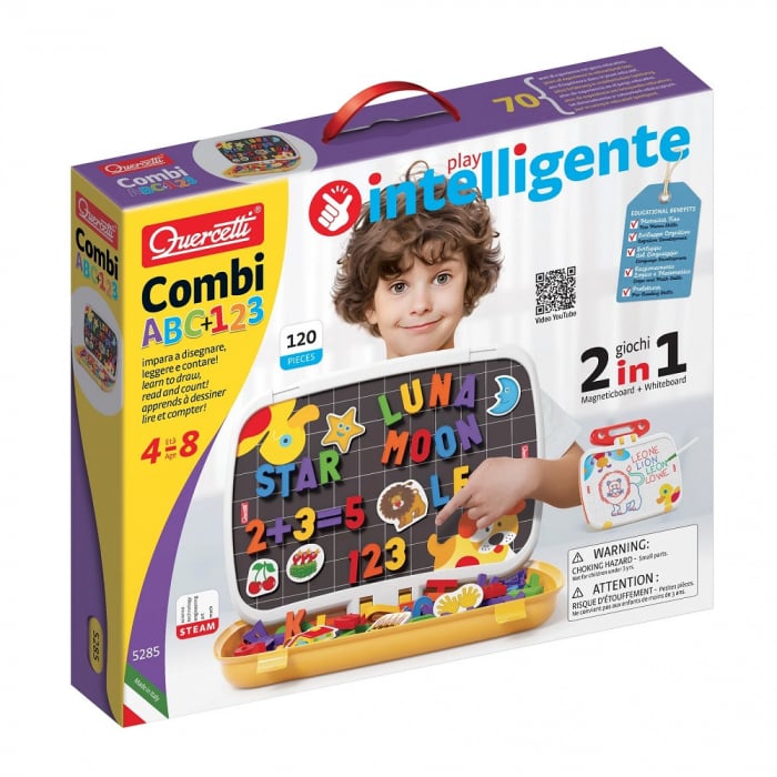 Quercetti Combi ABC+123 - Tabla Magnetica Educationala