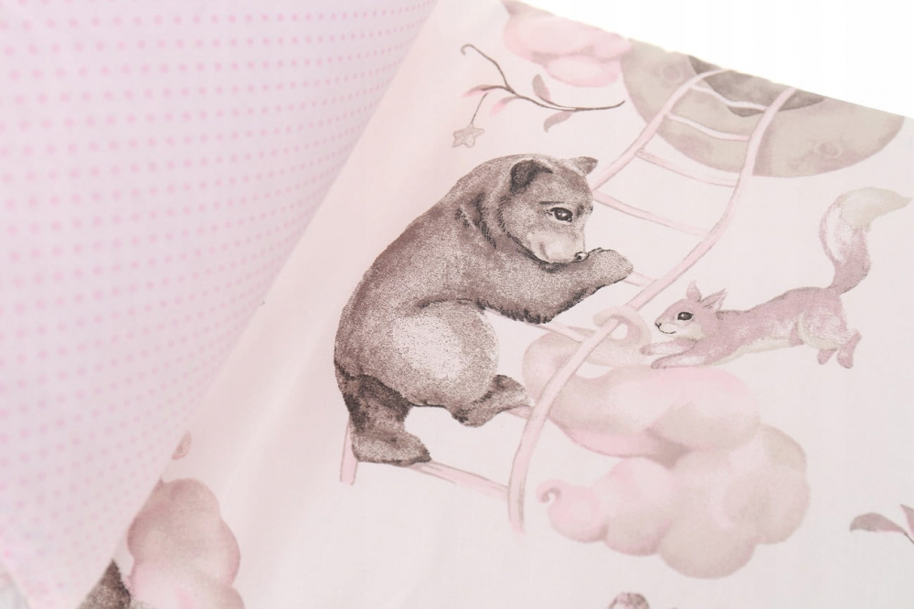 Aparatoare Patut BabyMam Sleepy Bears Pink, 180x30 cm - imagine 6