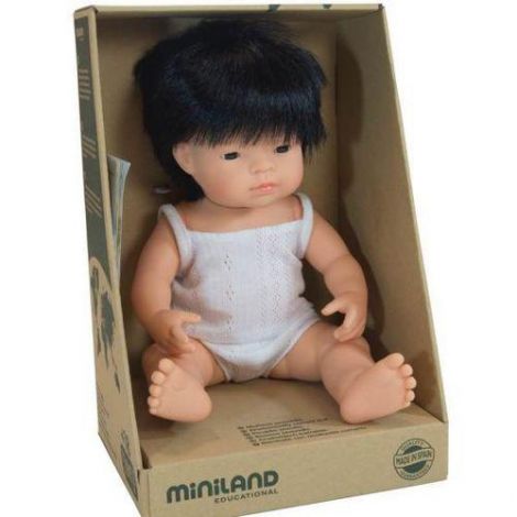 Păpușă băiat asiatic 38 cm Miniland, articulată - imagine 3