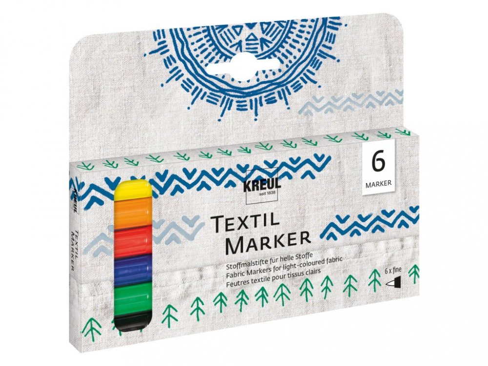 Set 6 Markere Textil Vârf Fin Kreul