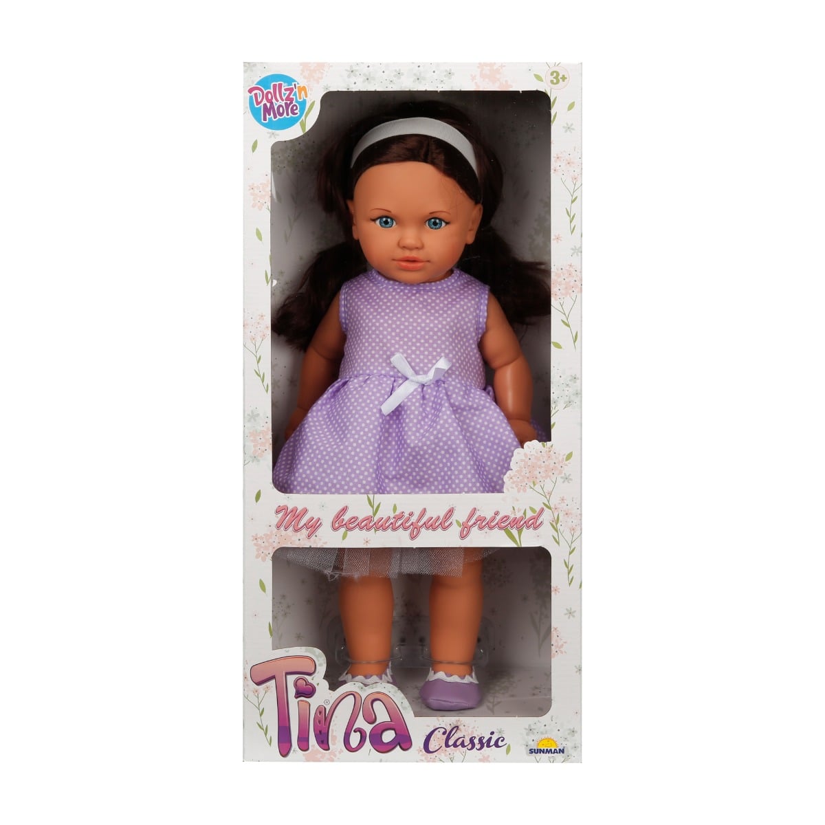 Papusa Tina 45 cm Rochie Violeta Dollz'n More