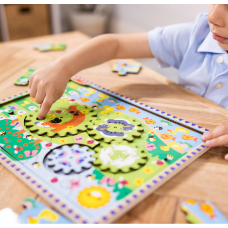Melissa & Doug Puzzle Lemn cu Rotite Animale - imagine 4