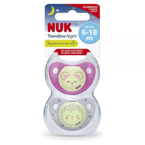 Suzete Nuk Night-Day 6-18 luni Set 2 buc - imagine 2