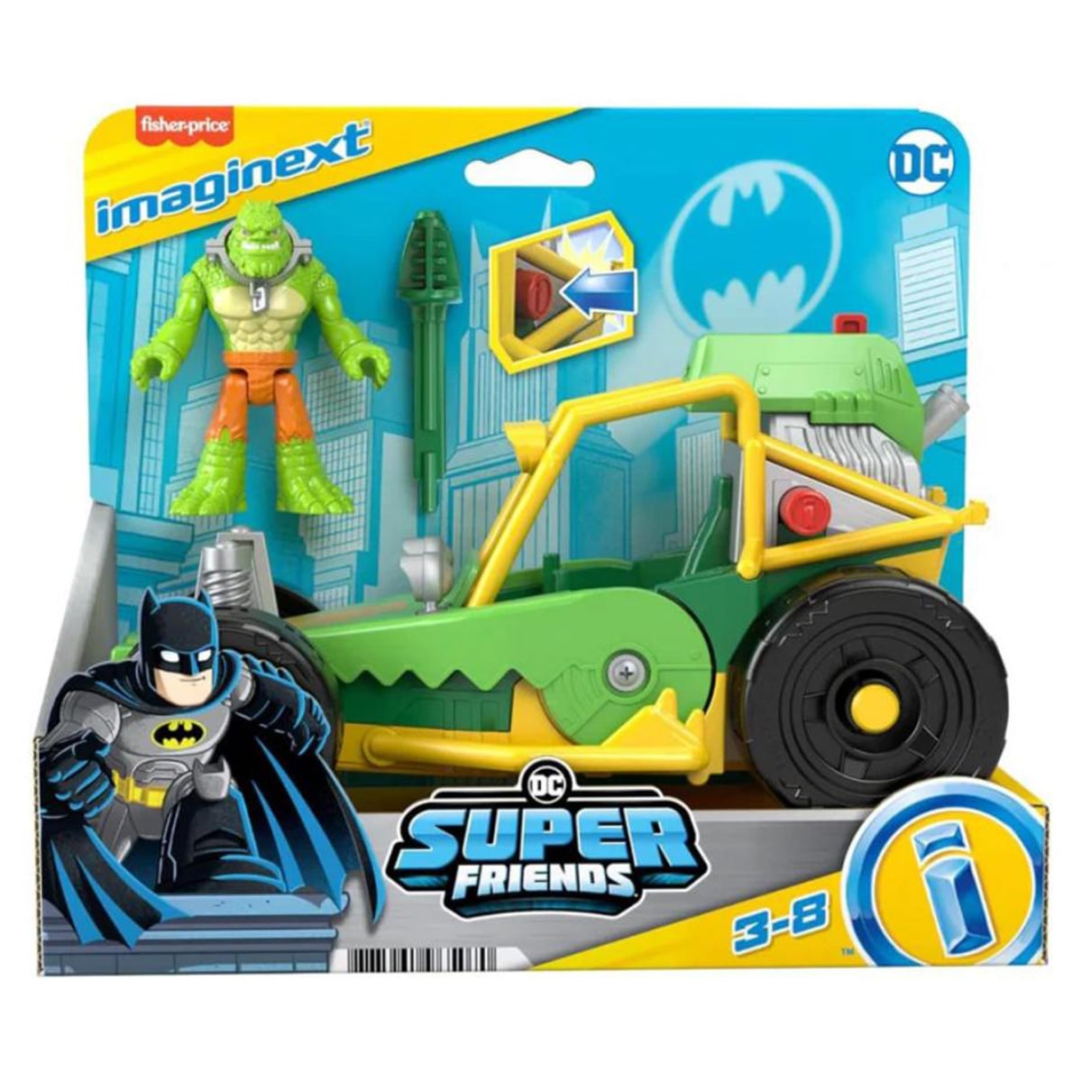 Set Imaginext DC Killer Croc si Masina de Impins