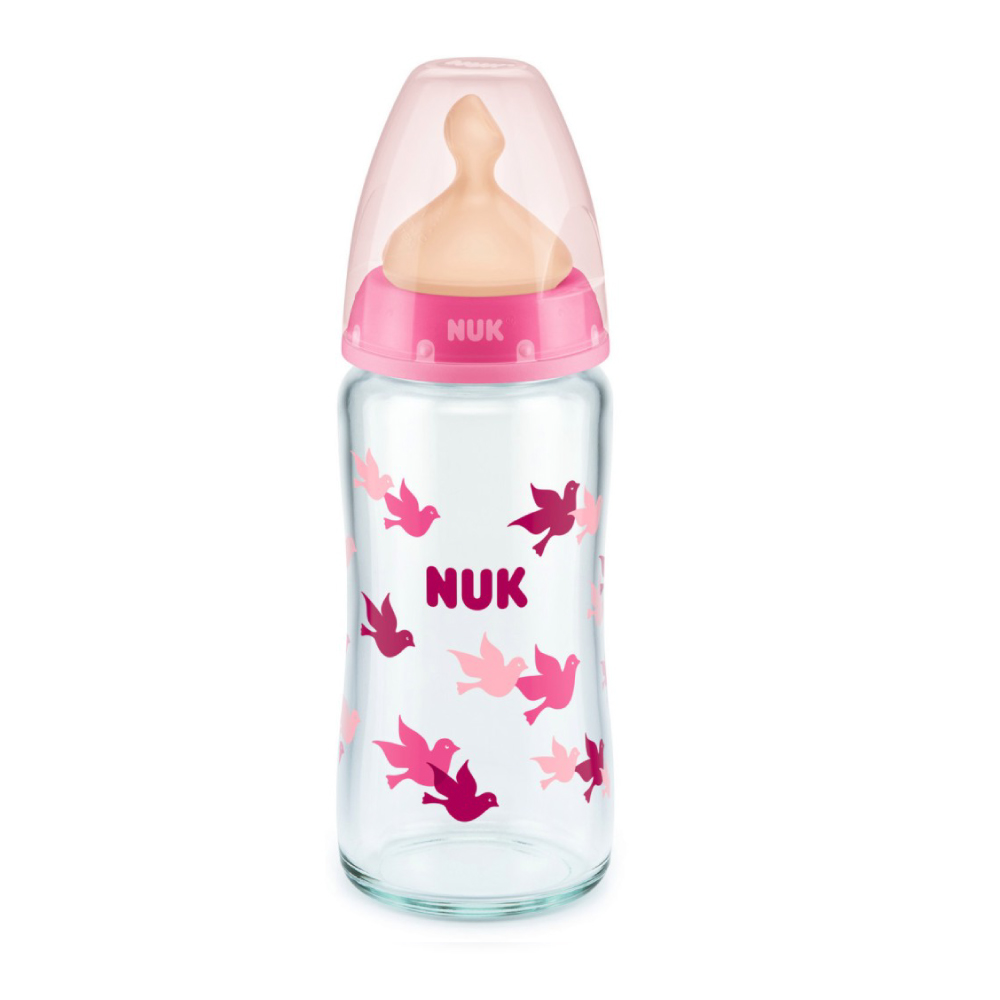 Biberon NUK First Choice, 240ml, Latex, Roz, 0-6 luni - imagine 2