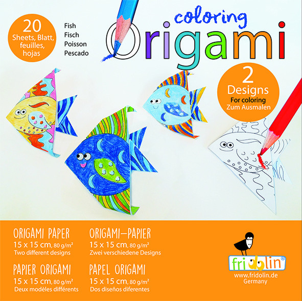 Set Origami Fridolin Pești de Colorat +5 ani